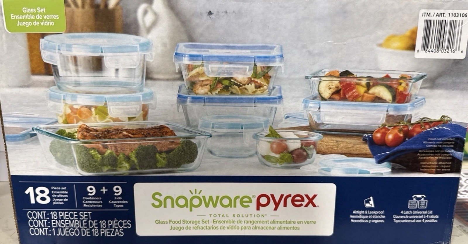 Snapware Pure Pyrex 18-Piece Glass Food Storage Set - 1103106