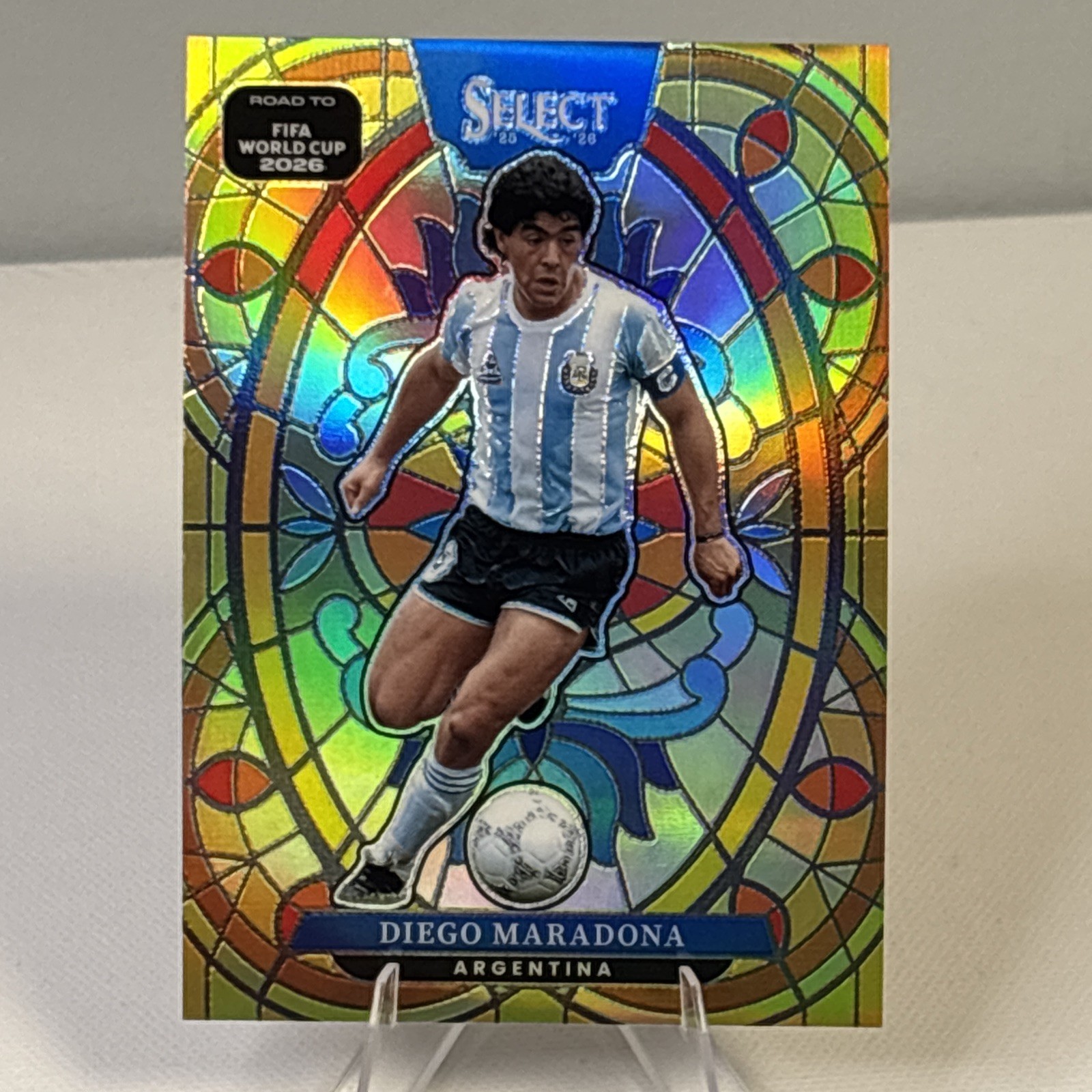 Panini 2025-26 Select FIFA Stained Glass Insert Diego Maradona Argentina #23