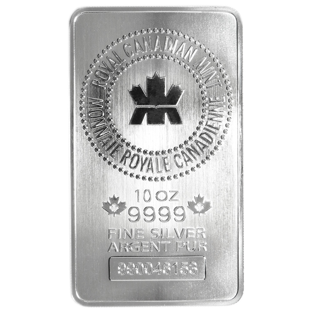 10 Troy oz Royal Canadian Mint RCM .9999 Fine Silver Bar Sealed