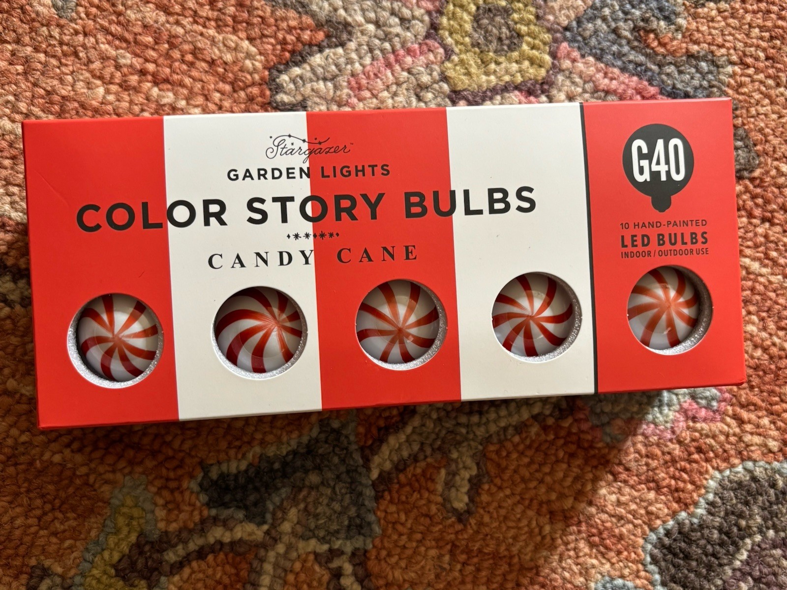 New Anthropologie Stargazer Bulbs Candy Cane Terrain Lights Color Story Xmas New Anthropologie Stargazer Bulbs Candy Cane Terrain Lights Color Story Xmas