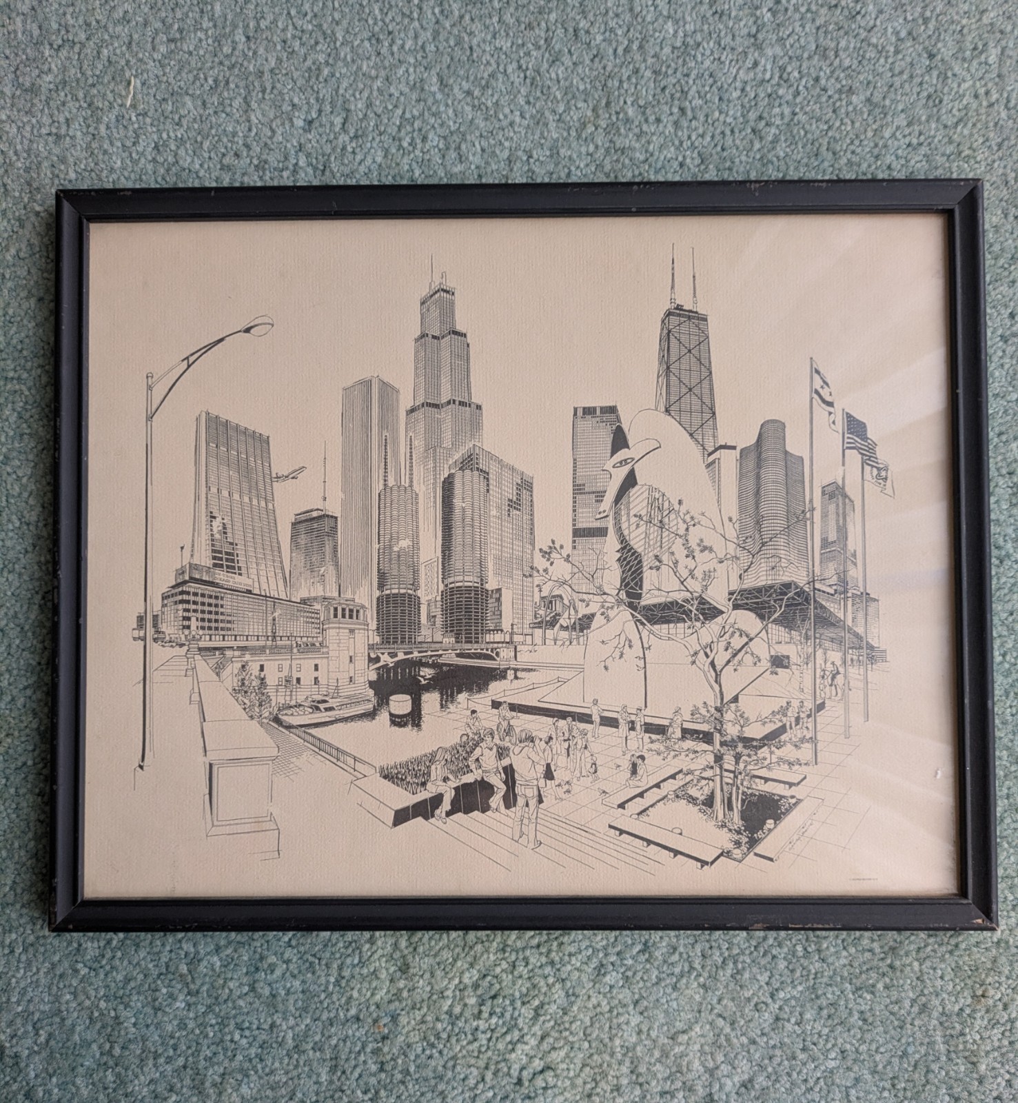VTG 1978 George Becker Chicago Buildings Series ArchitecturePrint Framed 15 x 12 VTG 1978 George Becker Chicago Buildings Series ArchitecturePrint Framed 15 x 12