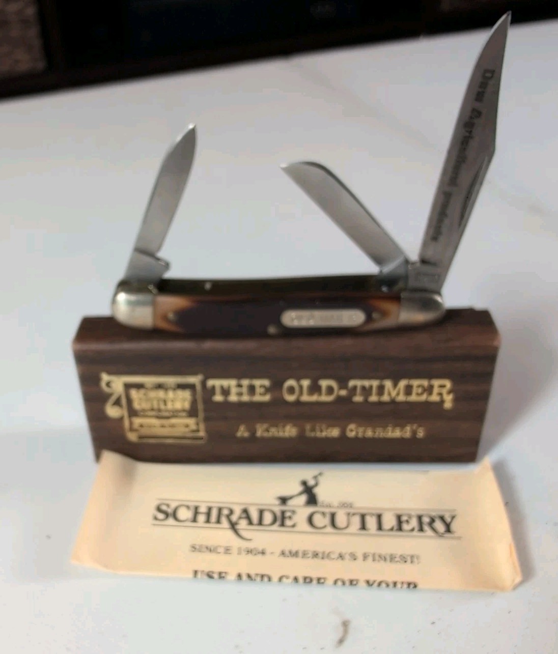 Vintage Schrade 108OT Old Timer Dow Agricultural Products Knife USA Box Papers Vintage Schrade 108OT Old Timer Dow Agricultural Products Knife USA Box Papers