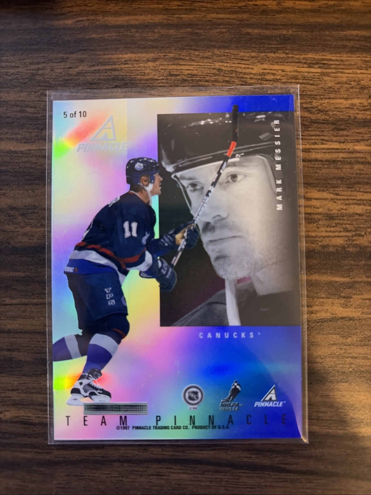 1997-98 Eric Lindros / Mark Messier Pinnacle Team Pinnacle Mirror Refractor RARE
