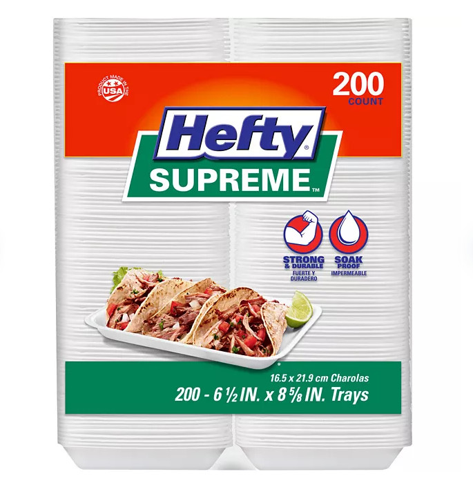 Hefty Supreme Foam Charola Trays, 6.5\