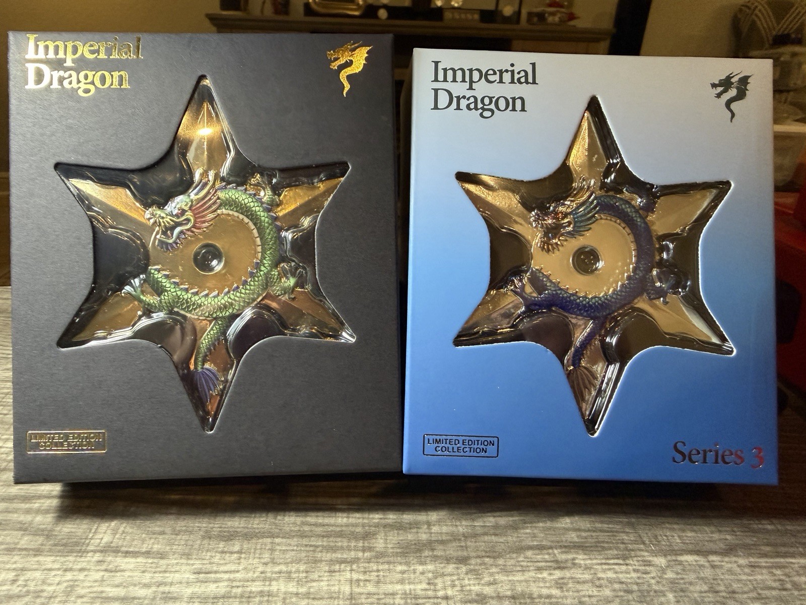 Imperial Dragon Limited Edition 2pc Set 2oz .999 Copper Gold Gilded + Series 3