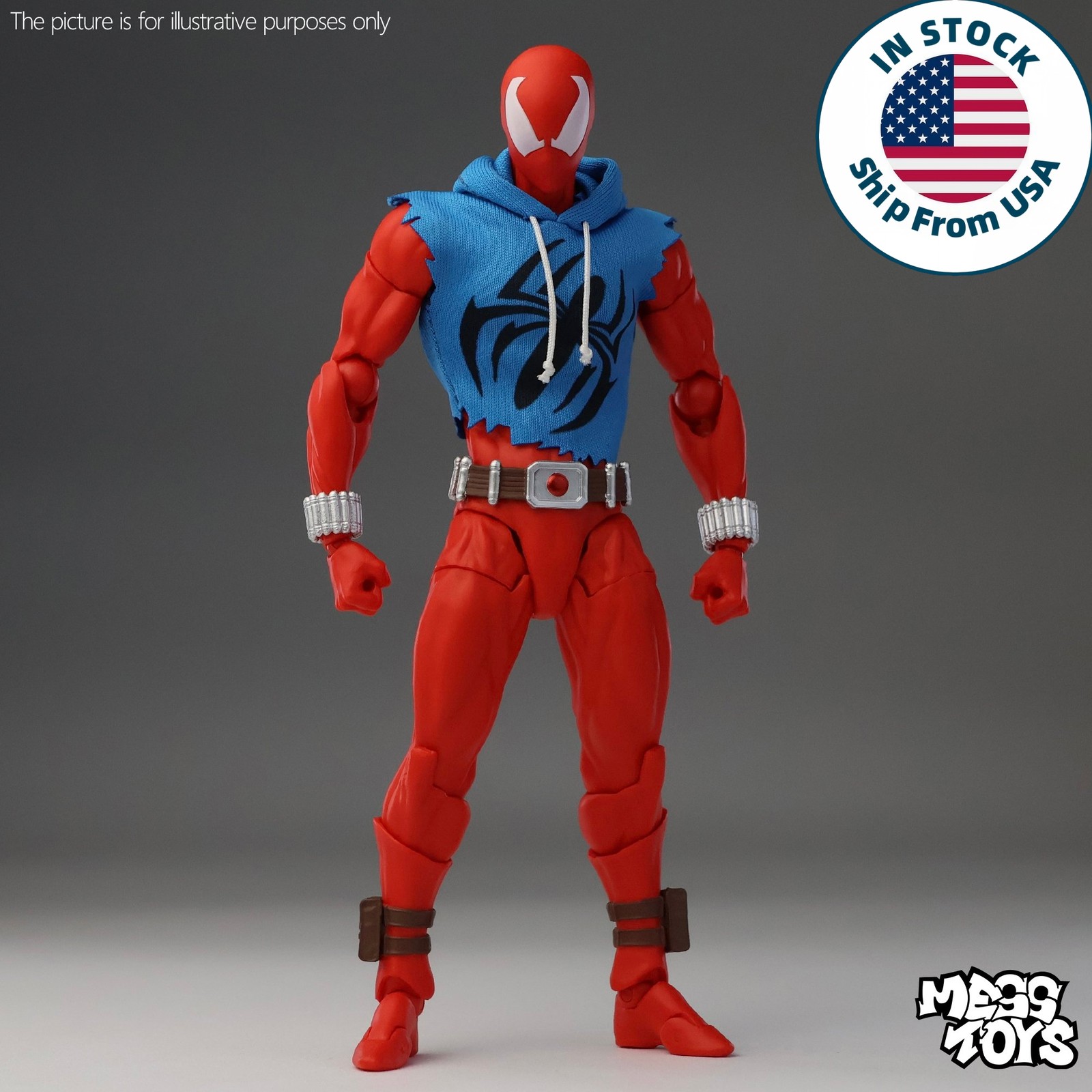 Hot-New Mess Toys Scarlet Hero Spider-Man Blue Suit 1/12 Action Figure US STOCK Hot-New Mess Toys Scarlet Hero Spider-Man Blue Suit 1/12 Action Figure US STOCK