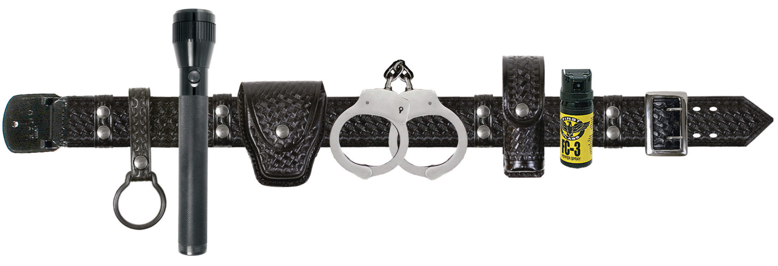 Basket Weave Leather Duty Belt Combo with Accessories