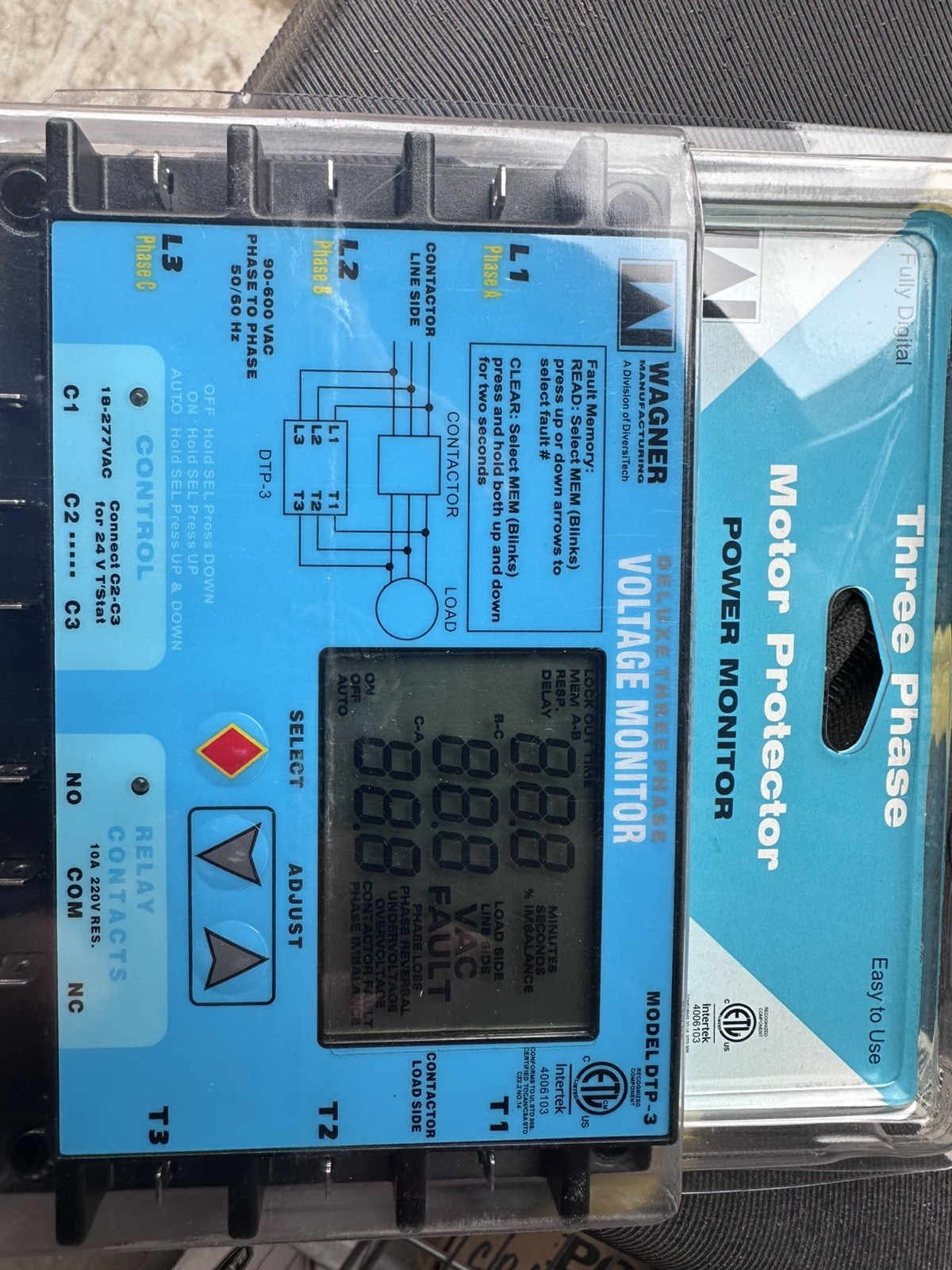 WAGNER Three Phase Motor Protector Mod DTP-3