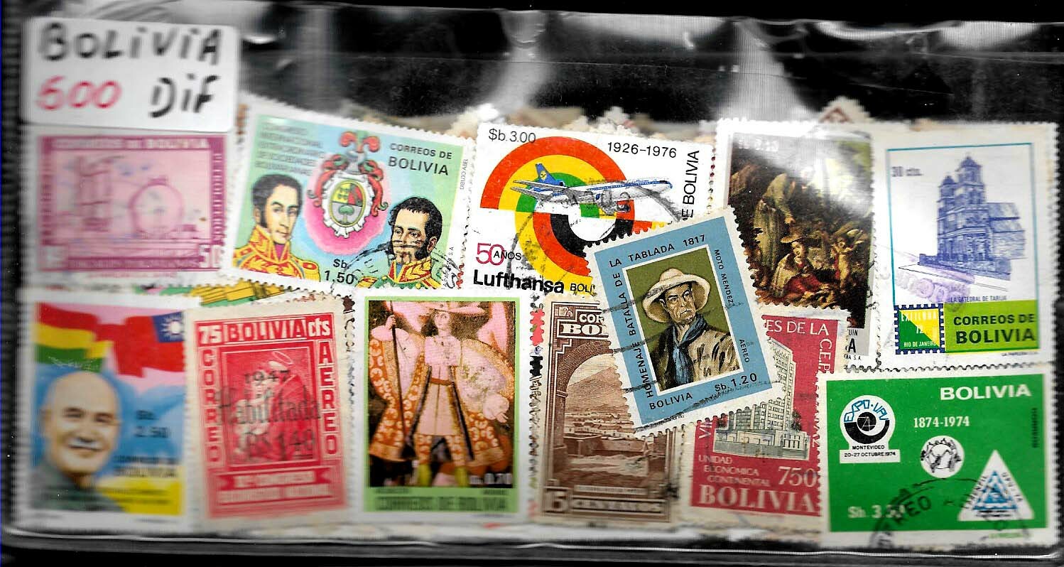 BOLIVIA 500 DIFFERENT STAMPS COLLECTION MNH/USED LOT SELECTED PACKET #2196
