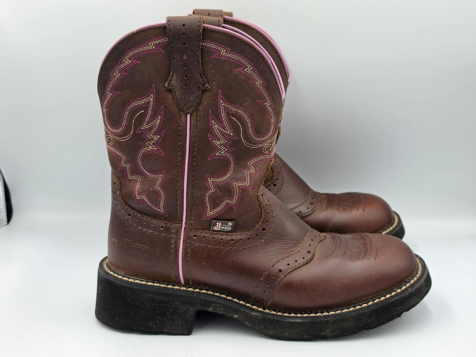 Justin Gypsy Brown Leather Crepe Soles Western Cowgirl Boots Women\'s 9 B  L9903