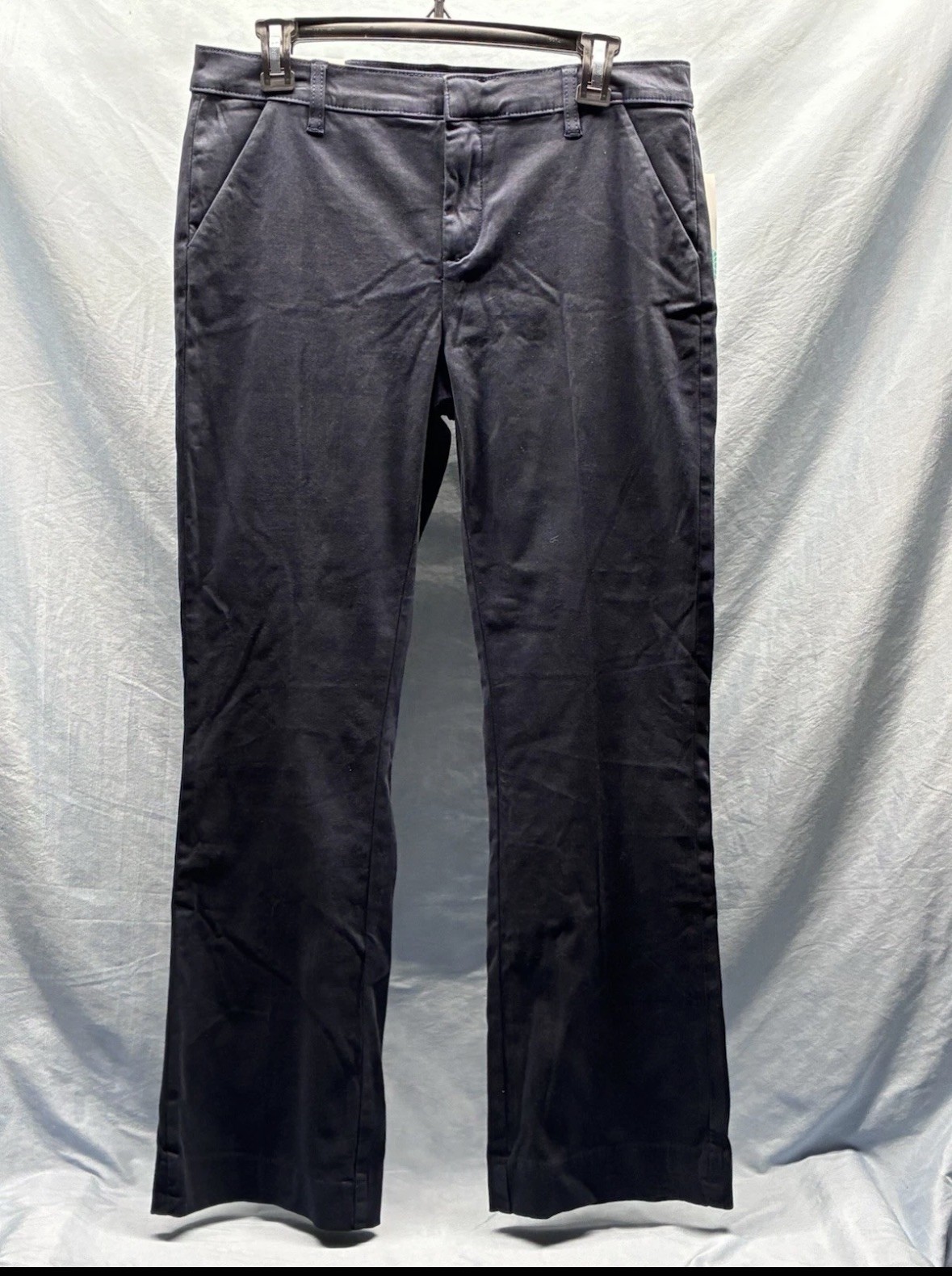 NWT Lila Ryan Jenalyn Bootcut Pants 10 Blue Brushed Sateen Pockets Mid Rise