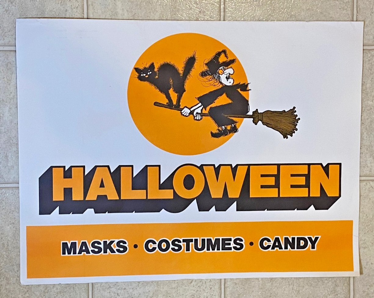 Vintage Ben Franklin 5 and Dime Store Hanging Halloween Sign 23 Vintage Ben Franklin 5 and Dime Store Hanging Halloween Sign 23