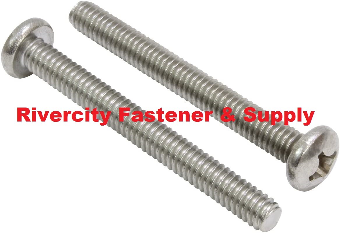 1/4-20x3 Phillips Pan Head Machine Screws Stainless 1/4x20x3 Bolts 1/4 x 20 x 3