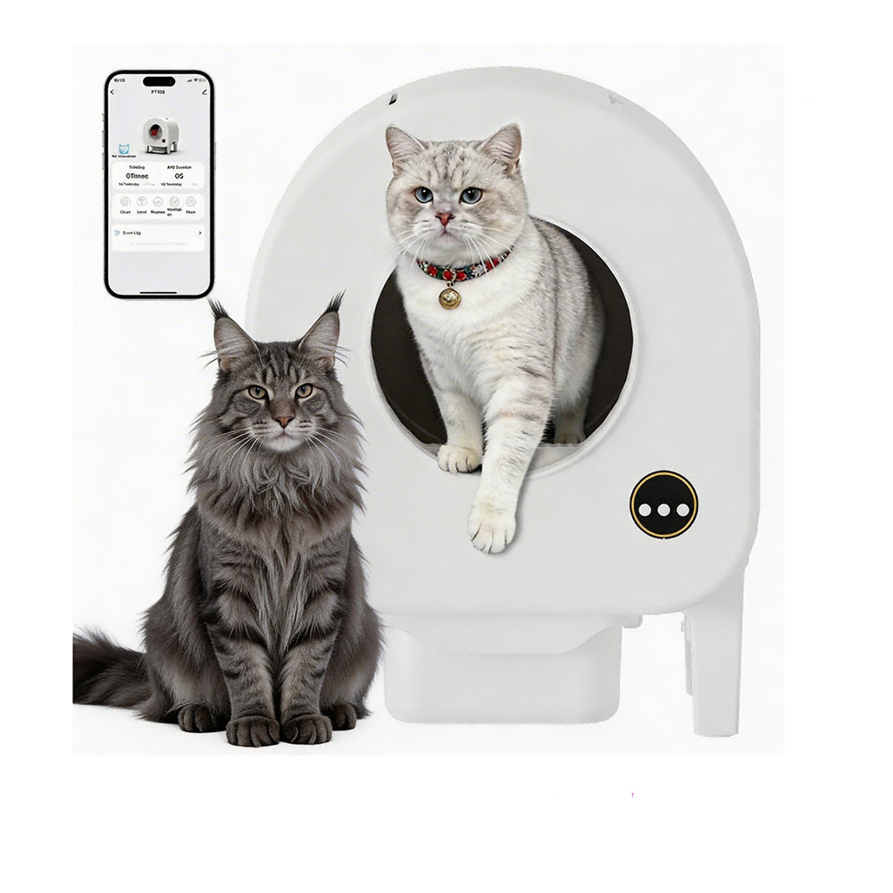 68L Automatic Self Cleaning Cat Litter Box with WiFi App & Sensor for Multi Cat