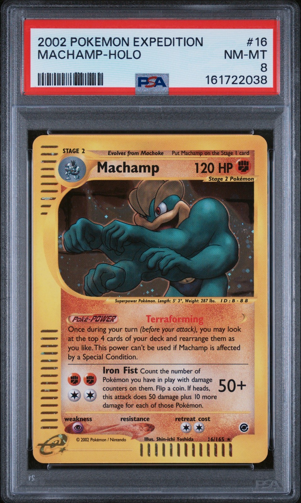🔥WOW 2002 PSA 8 Machamp 016/165 Expedition Base Set Holo LOW POP🔥