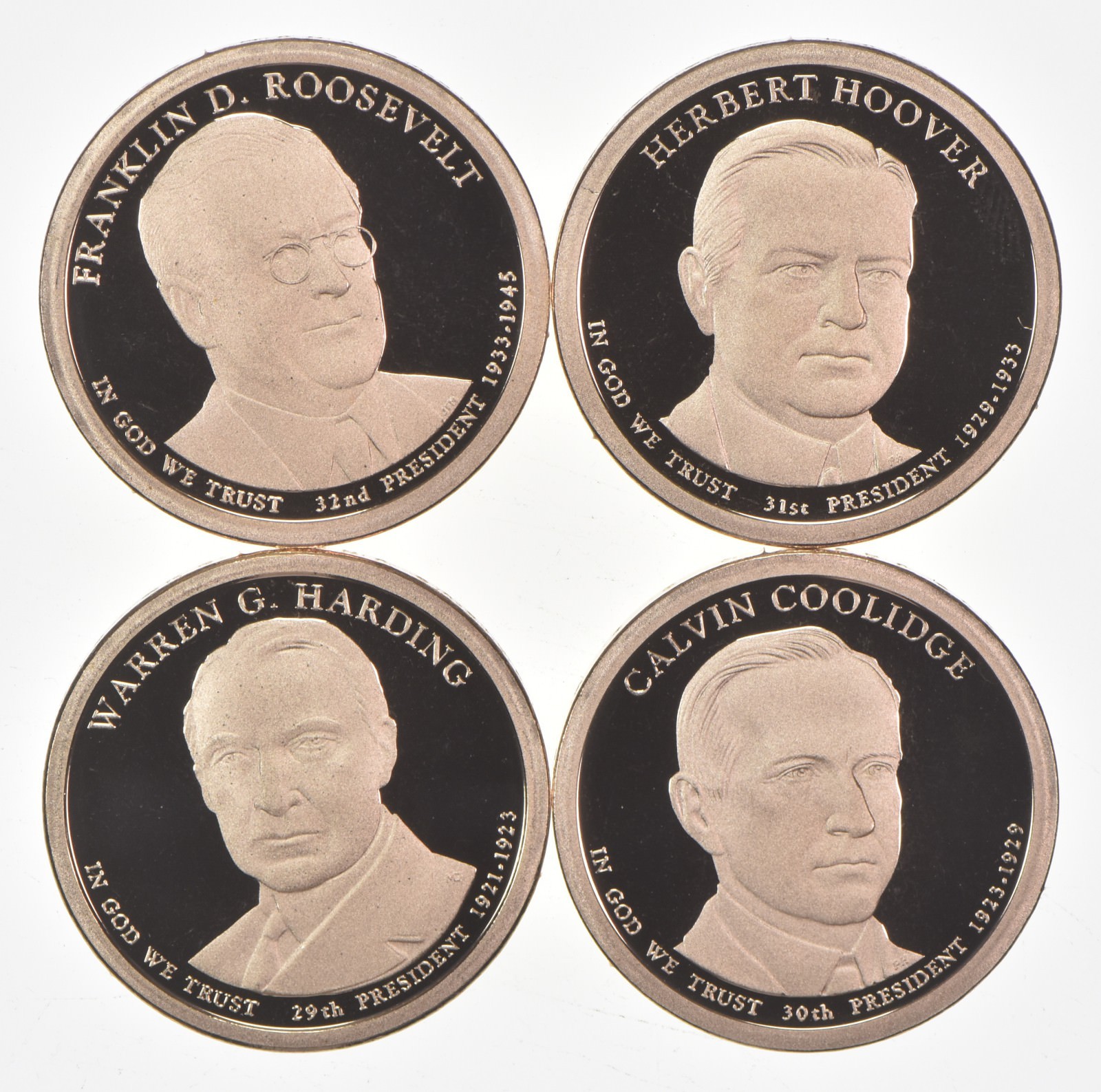2014 Presidential $1 From Proof Set HARDING Coolidge Hoover Roosevelt No Case 2014 Presidential $1 From Proof Set HARDING Coolidge Hoover Roosevelt No Case
