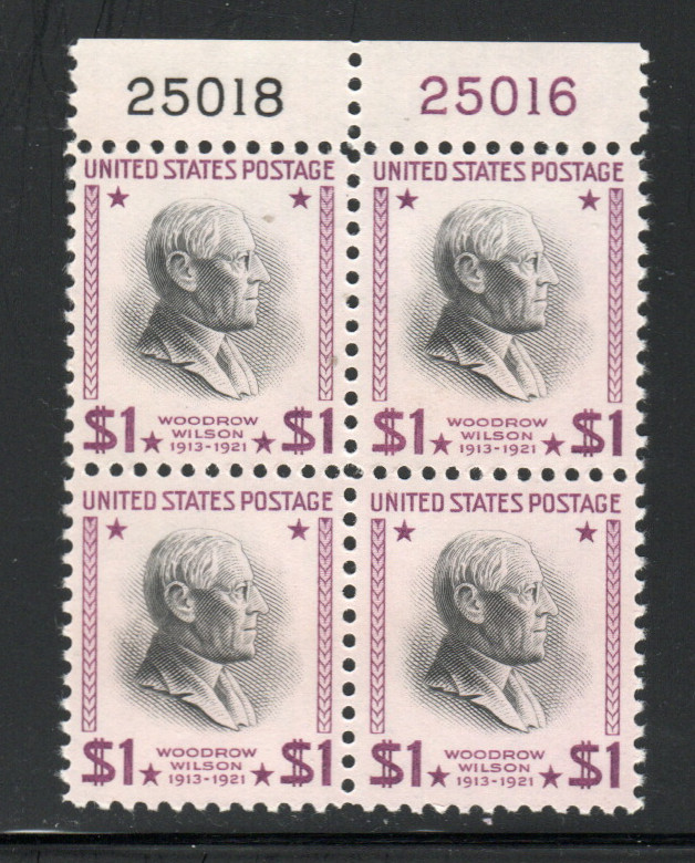 ALLY\'S US Plate Block Scott #832c $1.00 Woodrow Wilson [4] MNH F/VF [HV_c3]