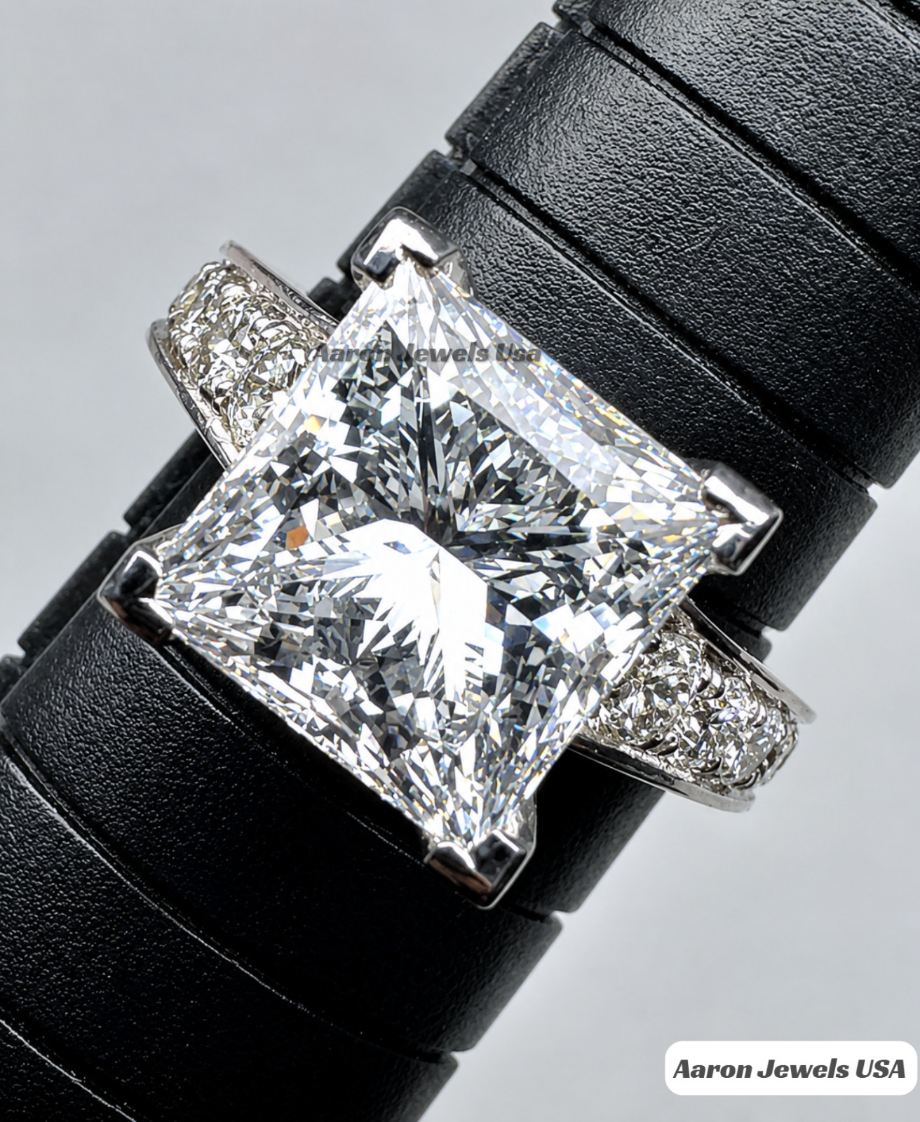 7.10Ct Princess Lab Grown Diamond Solitaire Bridal Ring 14K White Gold IGI D VS1