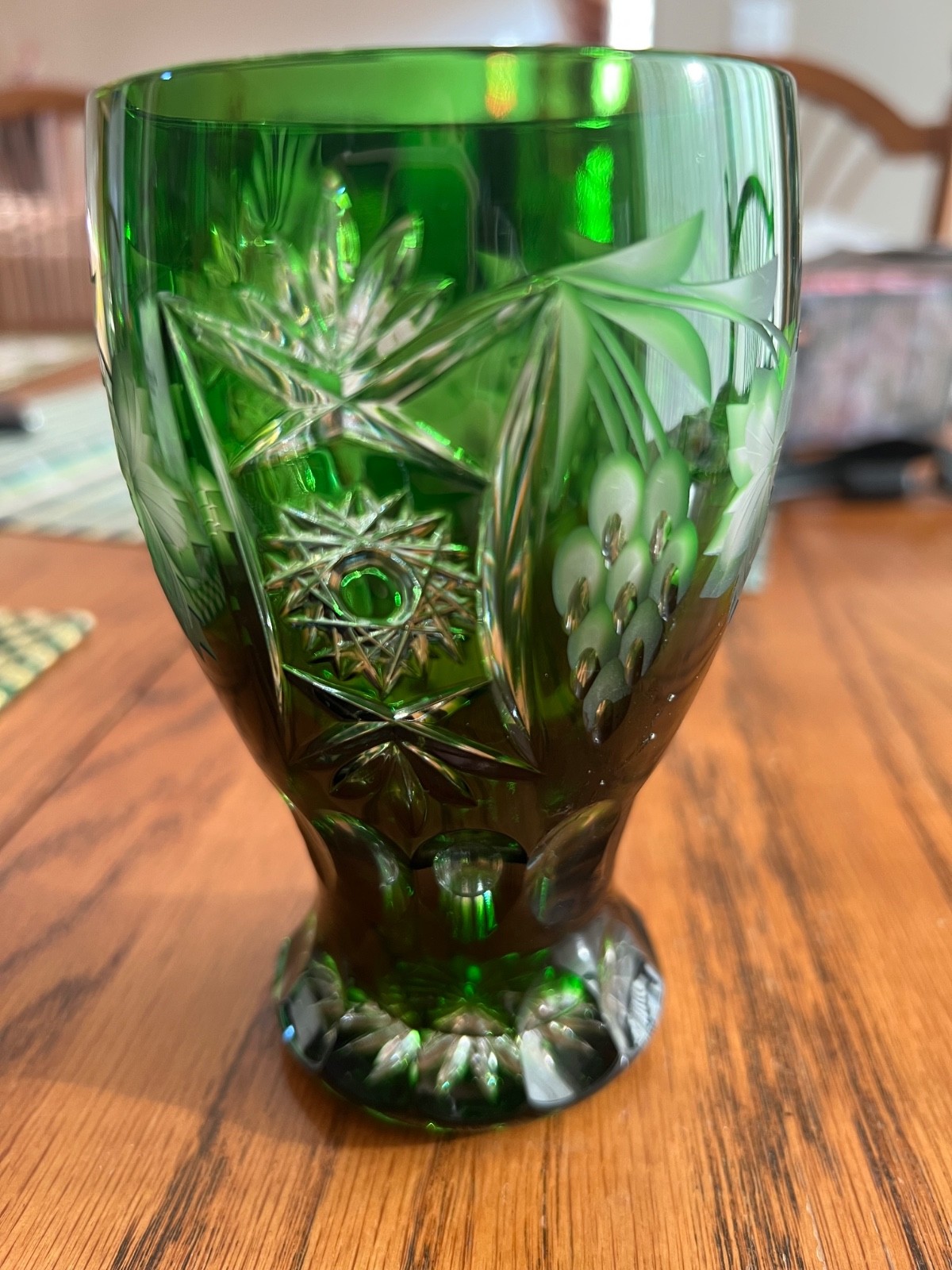 Nachtmann Traube Glasses Original - Green Cut To Clear Nachtmann Traube Glasses Original - Green Cut To Clear