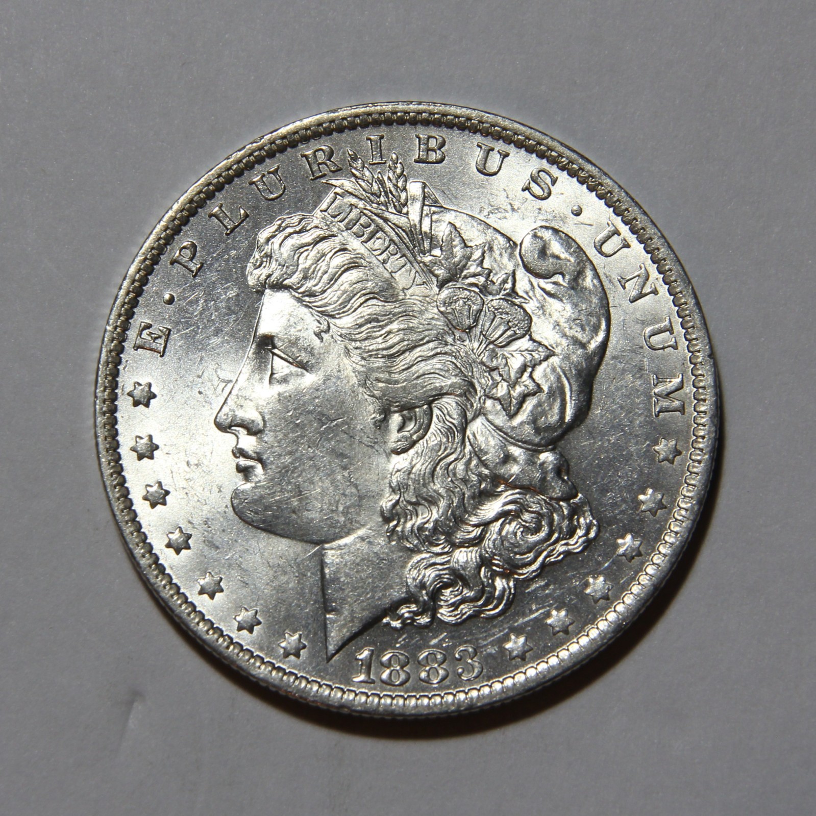 1883-O US Morgan Silver Dollar $1 Nice UNC Blast White -746-