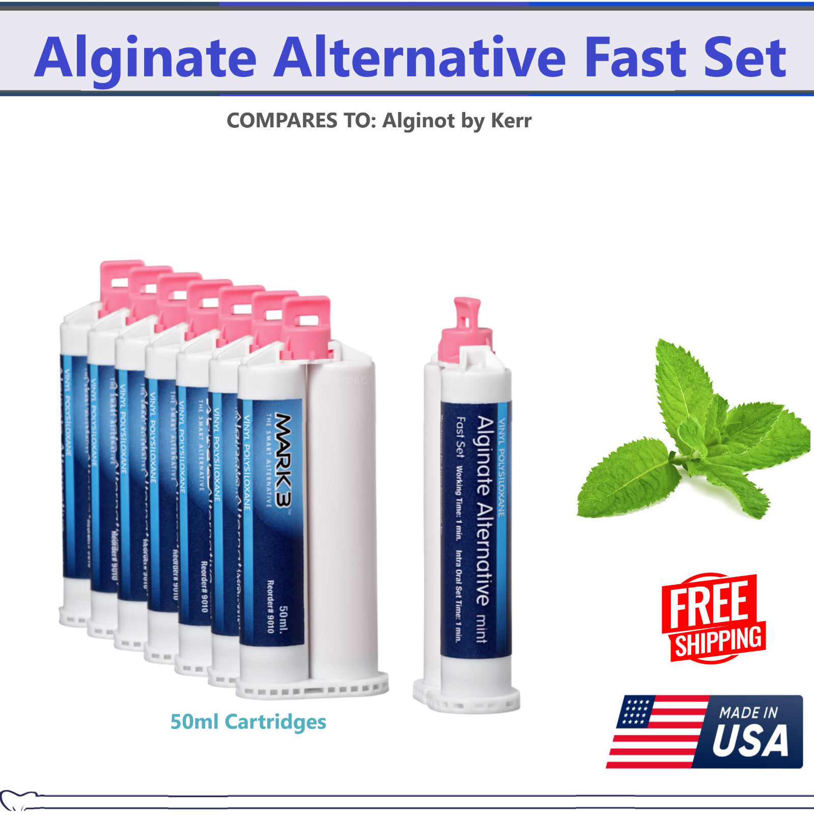 Dental Alginot Mark3 Alginate Substitute Alternative 4 or 8 x 50mL, Fast Set USA Dental Alginot Mark3 Alginate Substitute Alternative 4 or 8 x 50mL, Fast Set USA
