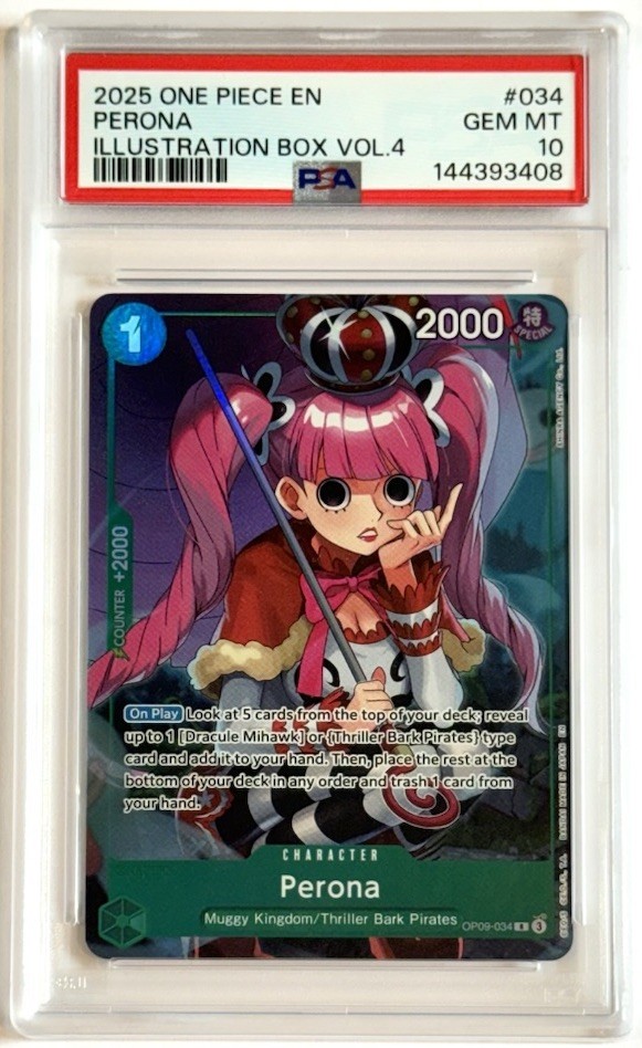 2025 One Piece Perona OP09-034 Illustration Box Vol.4 English PSA 10 Gem Mint 2025 One Piece Perona OP09-034 Illustration Box Vol.4 English PSA 10 Gem Mint