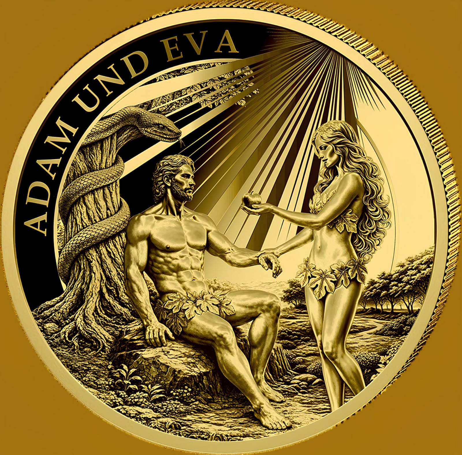 2026 Liberia $25 Adam & Eve 9999 Gold Coin Garden of Eden Biblical Noah’s Arc