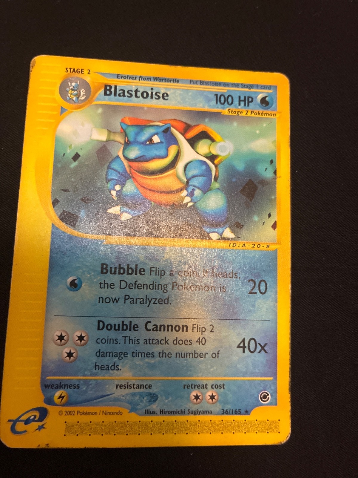Pokémon 2002 Blastoise 036/165 Expedition Rare Vintage TCG