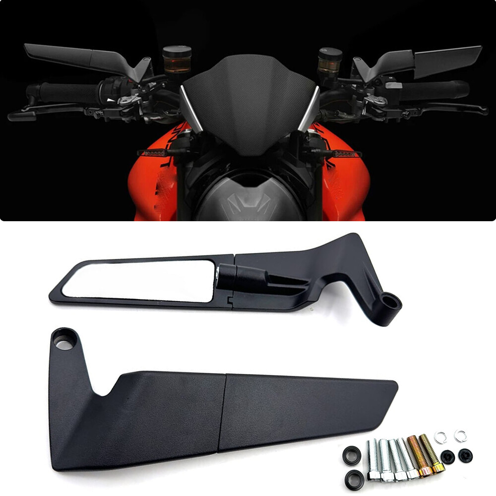 Motorcycle Rear View Mirrors Wind Wing Side Mirrors Universal 8/10mm Mount US Motorcycle Rear View Mirrors Wind Wing Side Mirrors Universal 8/10mm Mount US