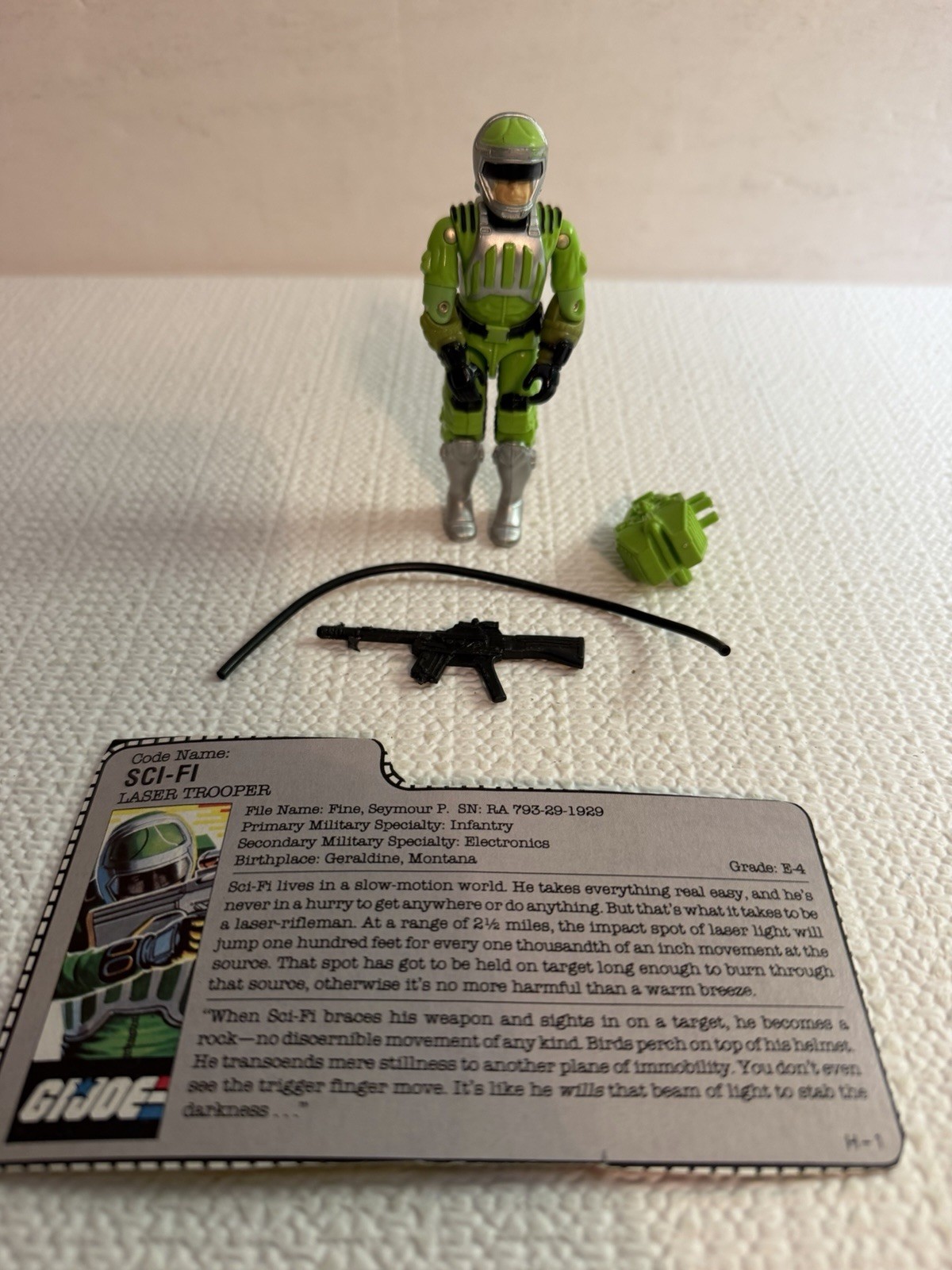 Sci-Fi V1 G.I. Joe 1986 Hasbro Vintage Action Figure With File Card