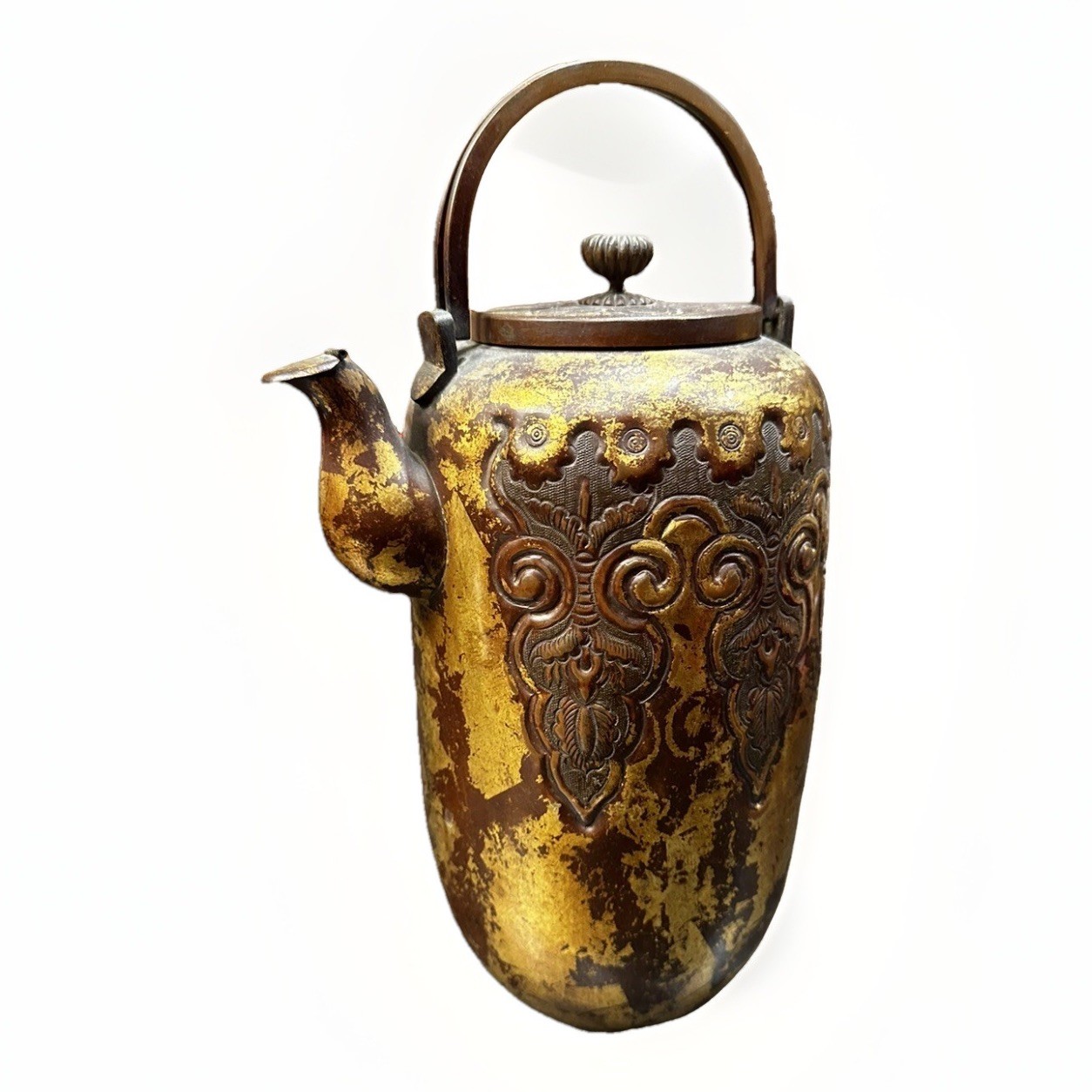 Antique Japanese Edo Period Hammered Copper Tetsubin Teapot Kettle Tea Ceremony Antique Japanese Edo Period Hammered Copper Tetsubin Teapot Kettle Tea Ceremony