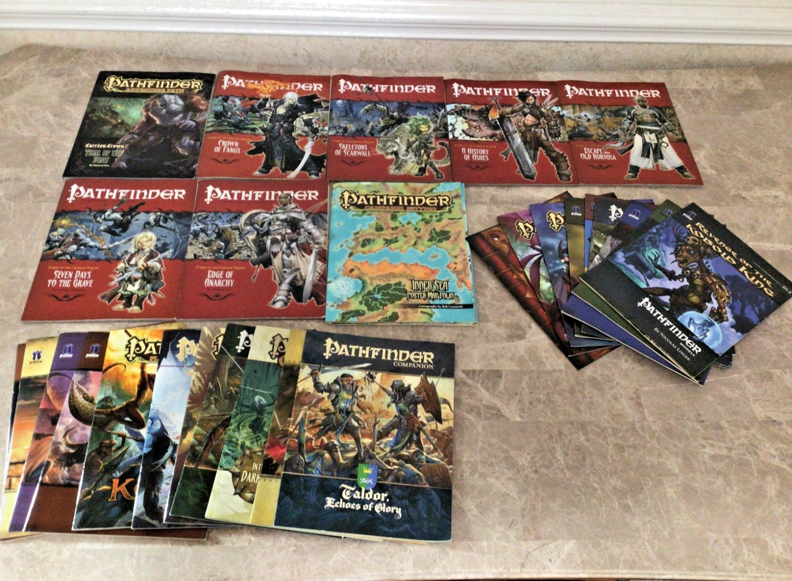 Lot Of 28 Pathfinder Companions Modules Maps & Gamemastery Adventure Paths