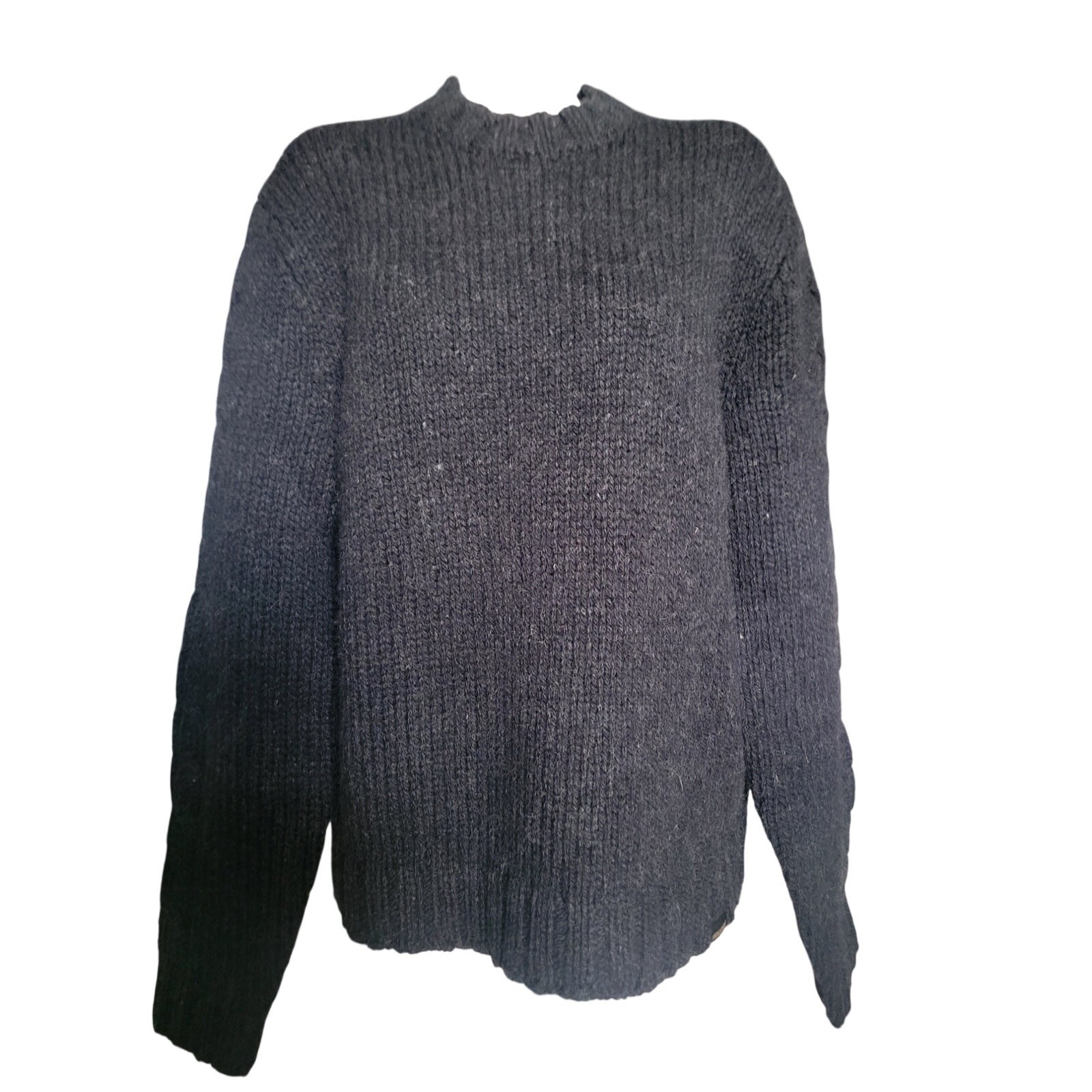 Vintage Ambercrombie and Fitch cable wool sweater gray black medium