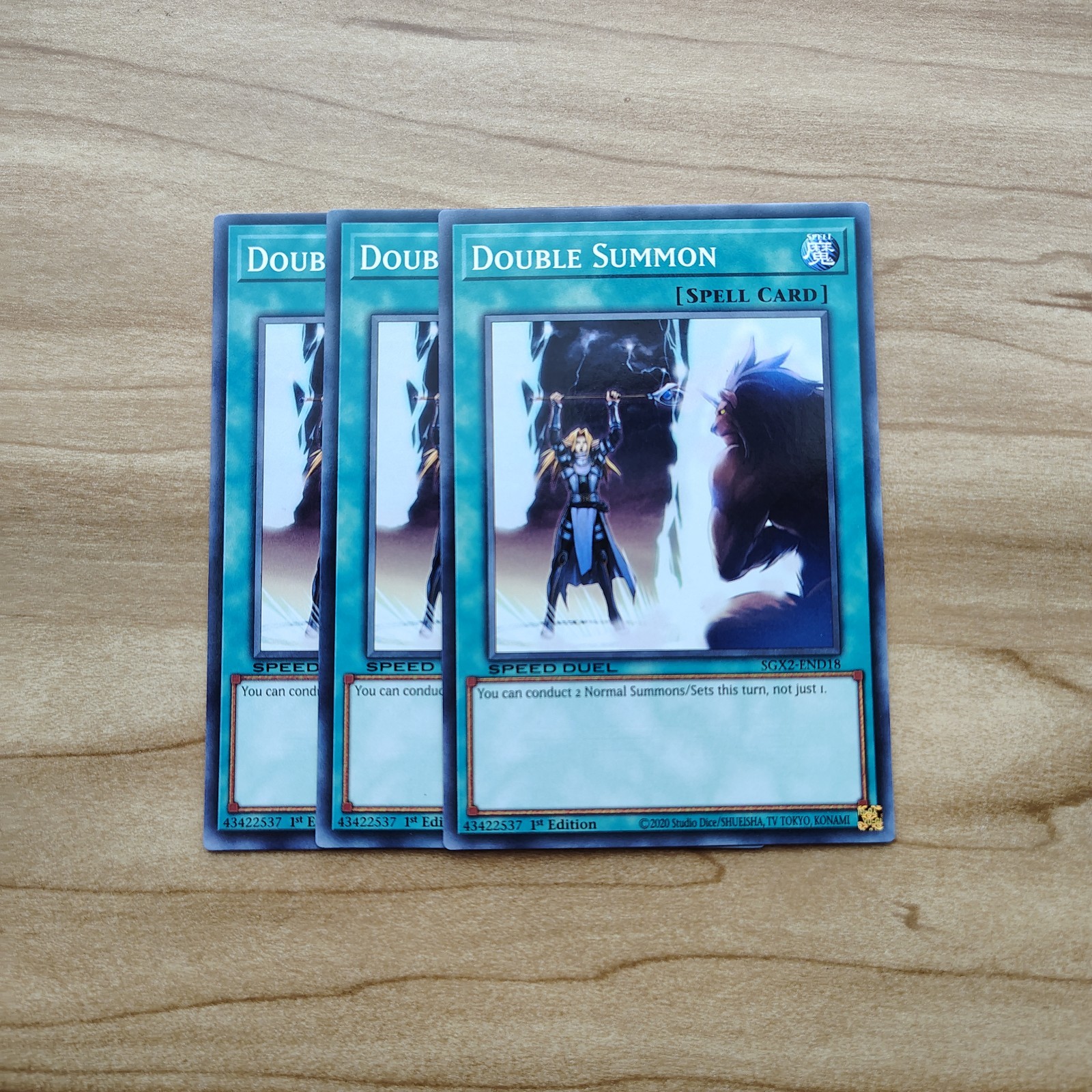 Yu-Gi-Oh - Double Summon 3X - Full Playset Of Common Spell Cards - SGX2-END18 Yu-Gi-Oh - Double Summon 3X - Full Playset Of Common Spell Cards - SGX2-END18