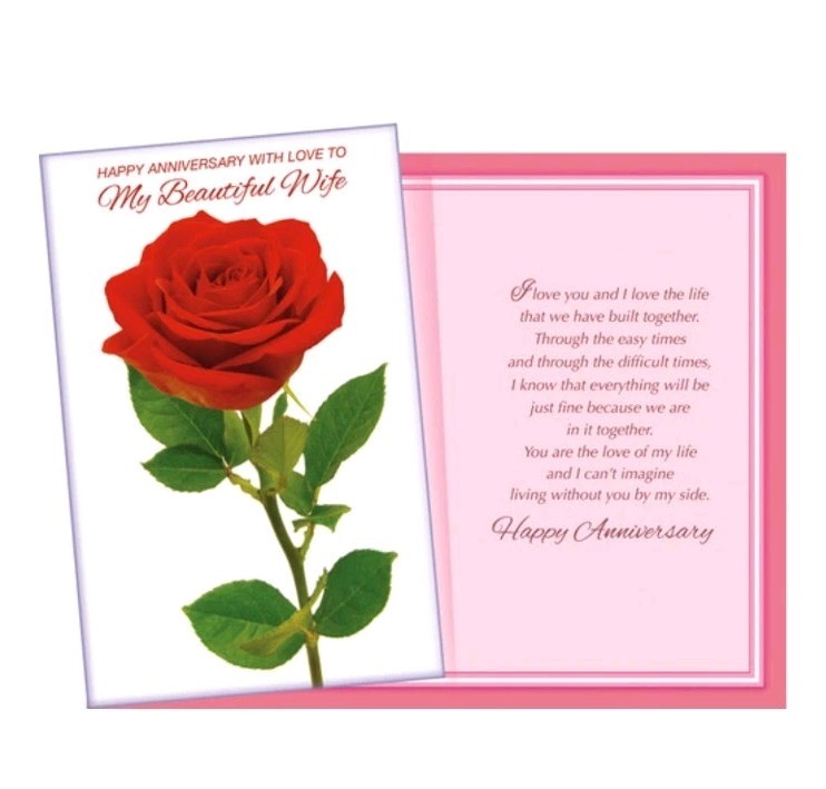 Happy Anniversary For My Wife Love Romantic SW Greeting Card 