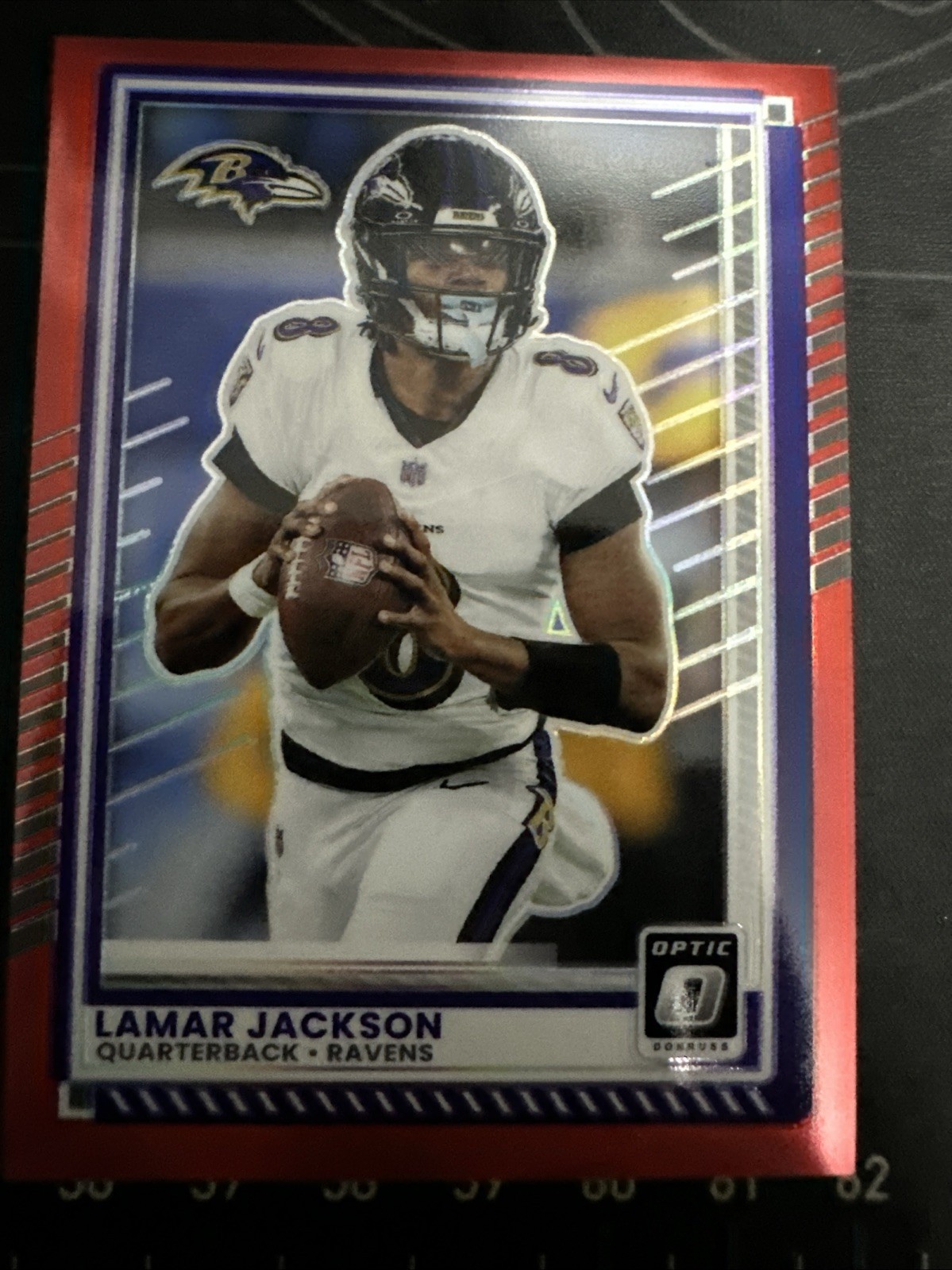 2025 Panini Donruss Optic - Lamar Jackson #80 Red Prizm /149