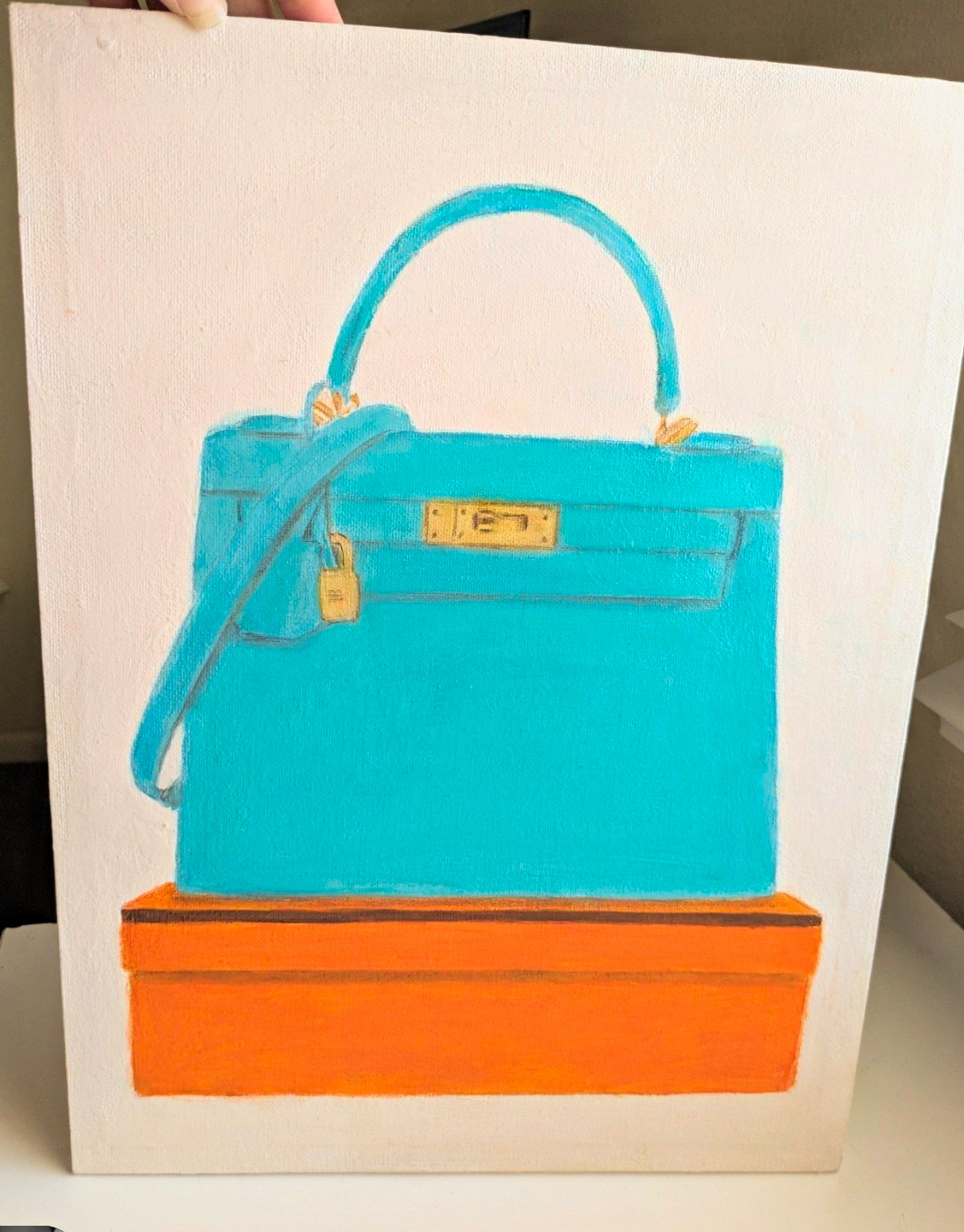 Original Hand-Painted Luxury Handbag Fashion Art Wall Home Decor 9 x 12 inches Original Hand-Painted Luxury Handbag Fashion Art Wall Home Decor 9 x 12 inches