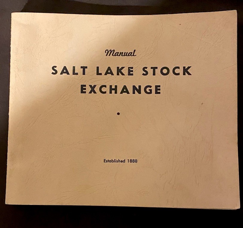 Vintage 1957 Salt Lake Stock Exchange Manual  Utah Mining &Uranium Boom History