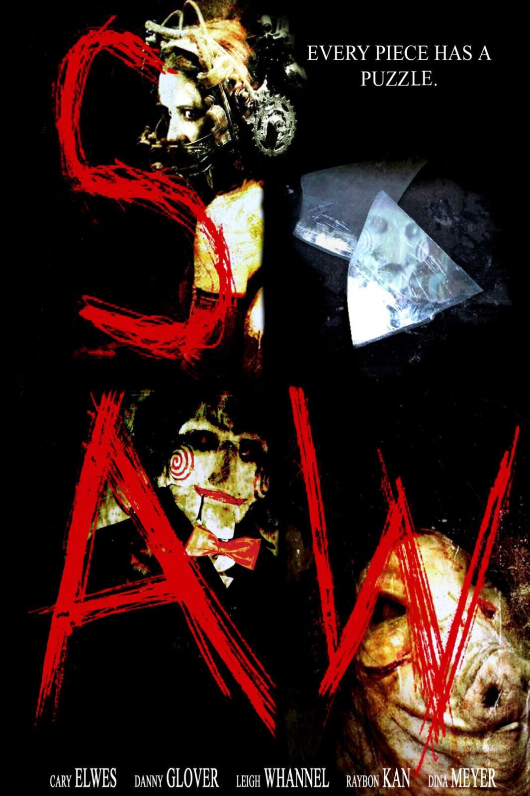 2004 Saw Movie Poster 11X17 Horror Jigsaw Cary Elwes Danny Glover 🩸🍿
