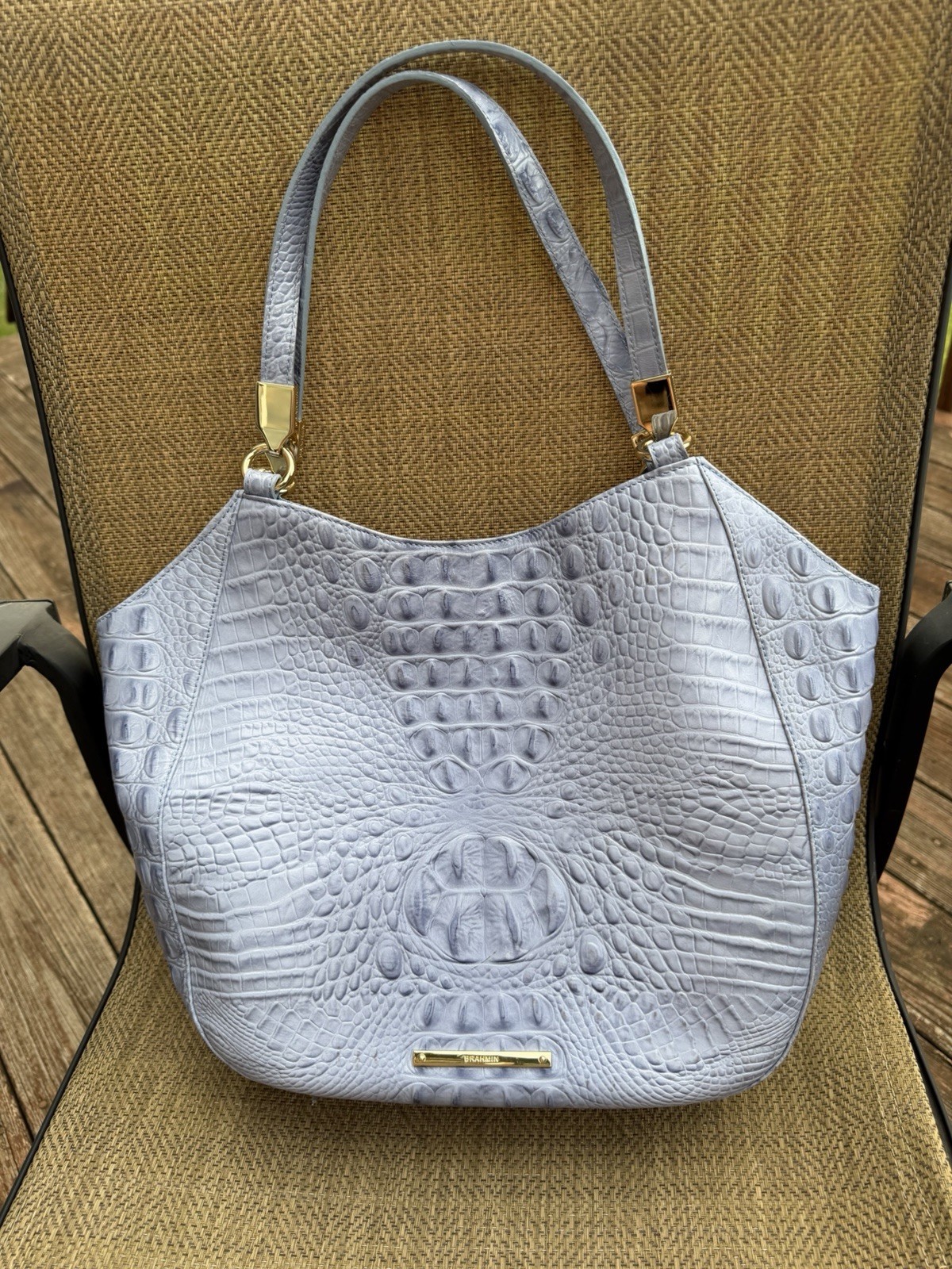 Brahmin MARIANNA Melbourne Leather PERIWINKLE BLUE Tote Shoulder Purse Brahmin MARIANNA Melbourne Leather PERIWINKLE BLUE Tote Shoulder Purse