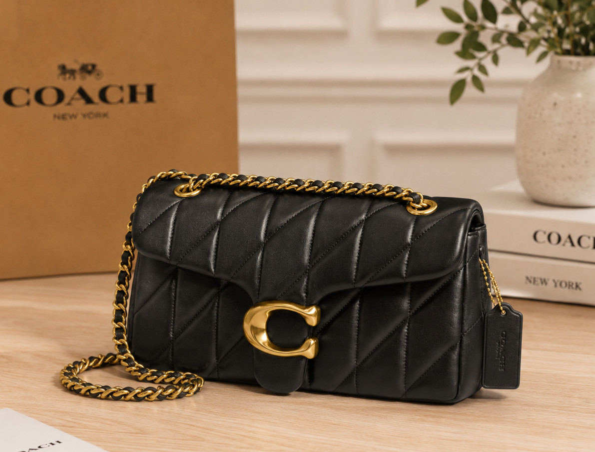 COACH Tabby 26 Quilted Leather Shoulder Bag Black Crossbody Purse CP150 NEW
