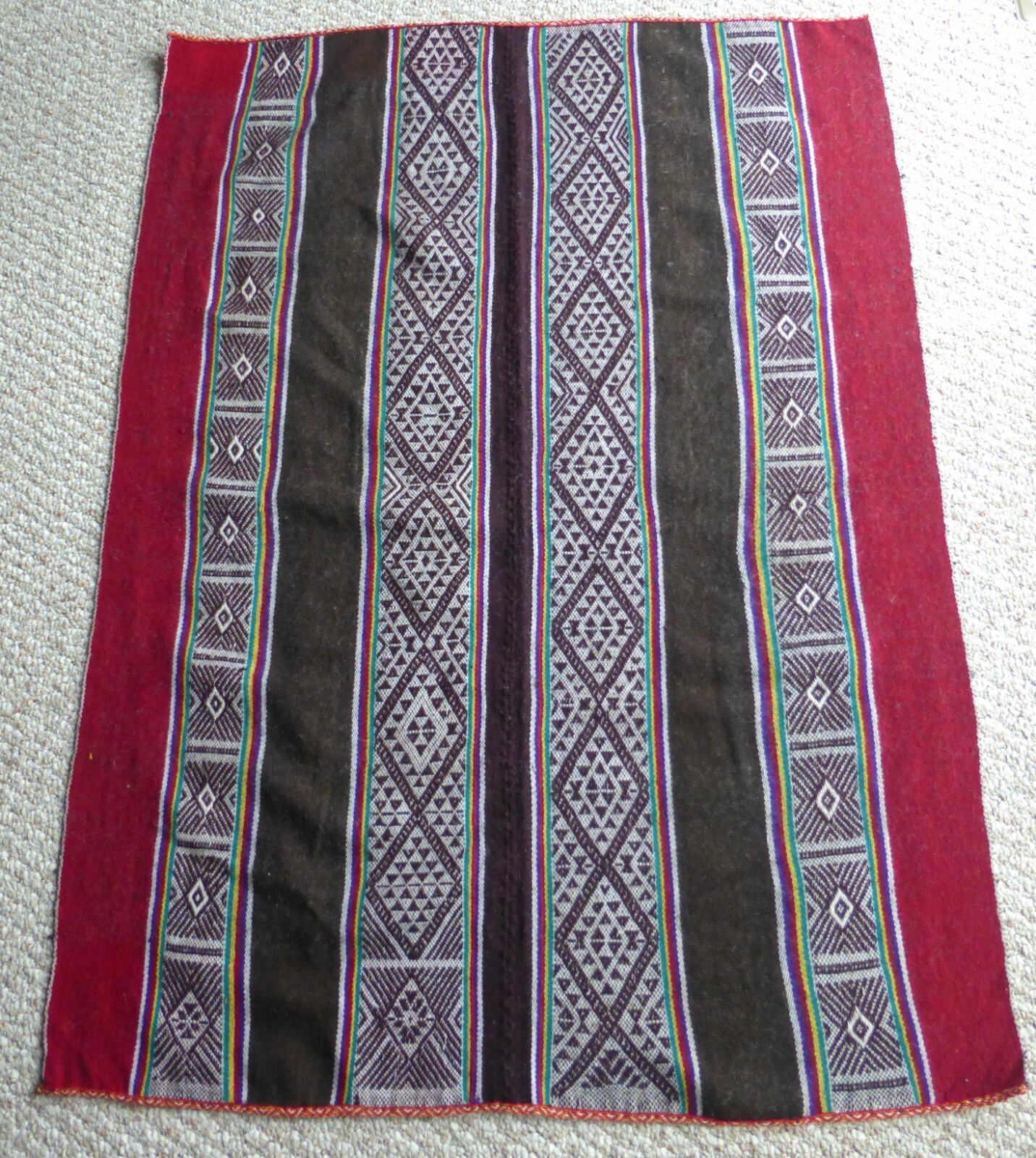 Peruvian Hand-woven Aguayo Cloth-  Andean Mountain Textile - 46 X 34 inches