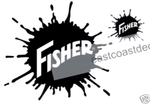 Fisher Snow Plow Decal Kit 2pc. LARGE NEW BLACK Large Blade Sticker & Mini (FB1)