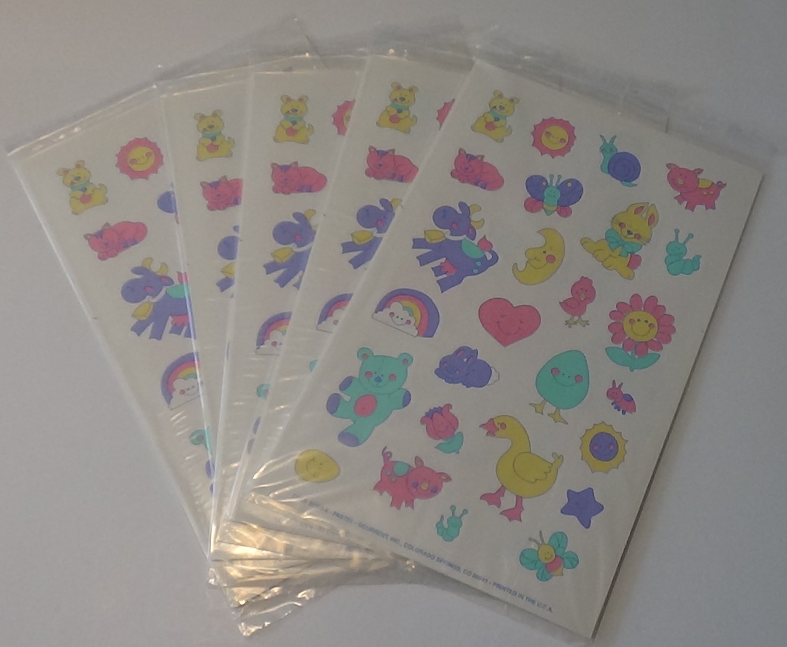 Pastel stickers - CURRENT Inc. - lot of 5 sealed packs  [1990s]