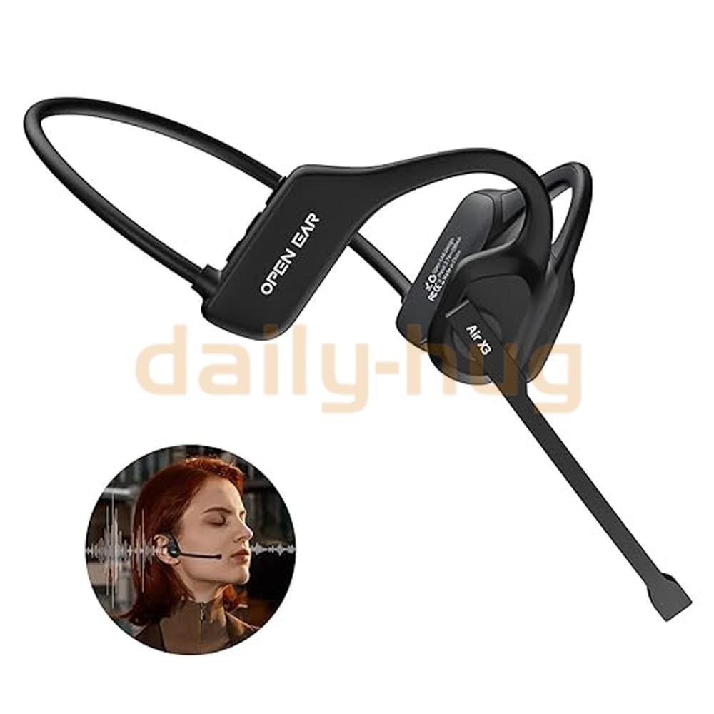 Trucker Bluetooth 5.3 Open Ear Wireless Headset With Dual Noise Cancelling Mic