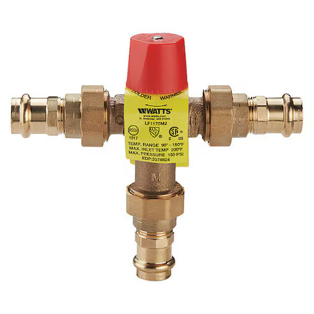 Watts 1 Lf1170m2-Ut-Press Mixing Valve, 0.5 To 23 Gpm, 1\ Watts 1 Lf1170m2-Ut-Press Mixing Valve, 0.5 To 23 Gpm, 1\