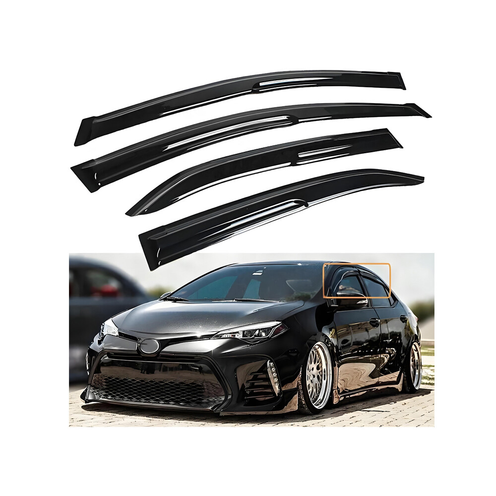 4X Window Visors Rain Guards Deflector JDM Toyota Corolla 4 Door Sedan 2019-2024