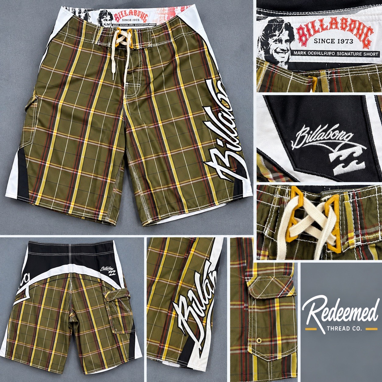 Vintage Billabong Board Shorts 32 Mark Occhilupo Signature Embroidered Spellout Vintage Billabong Board Shorts 32 Mark Occhilupo Signature Embroidered Spellout