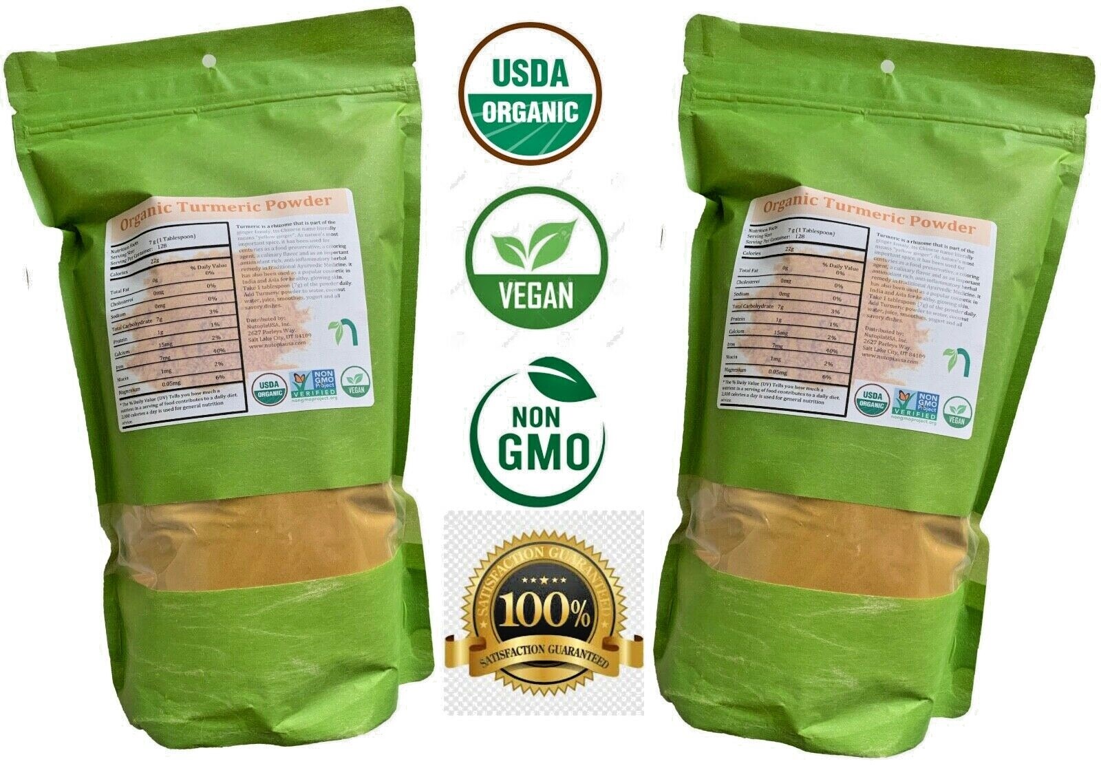 1lbs (16 OZs) Organic Turmeric Root Powder with certificate. 
