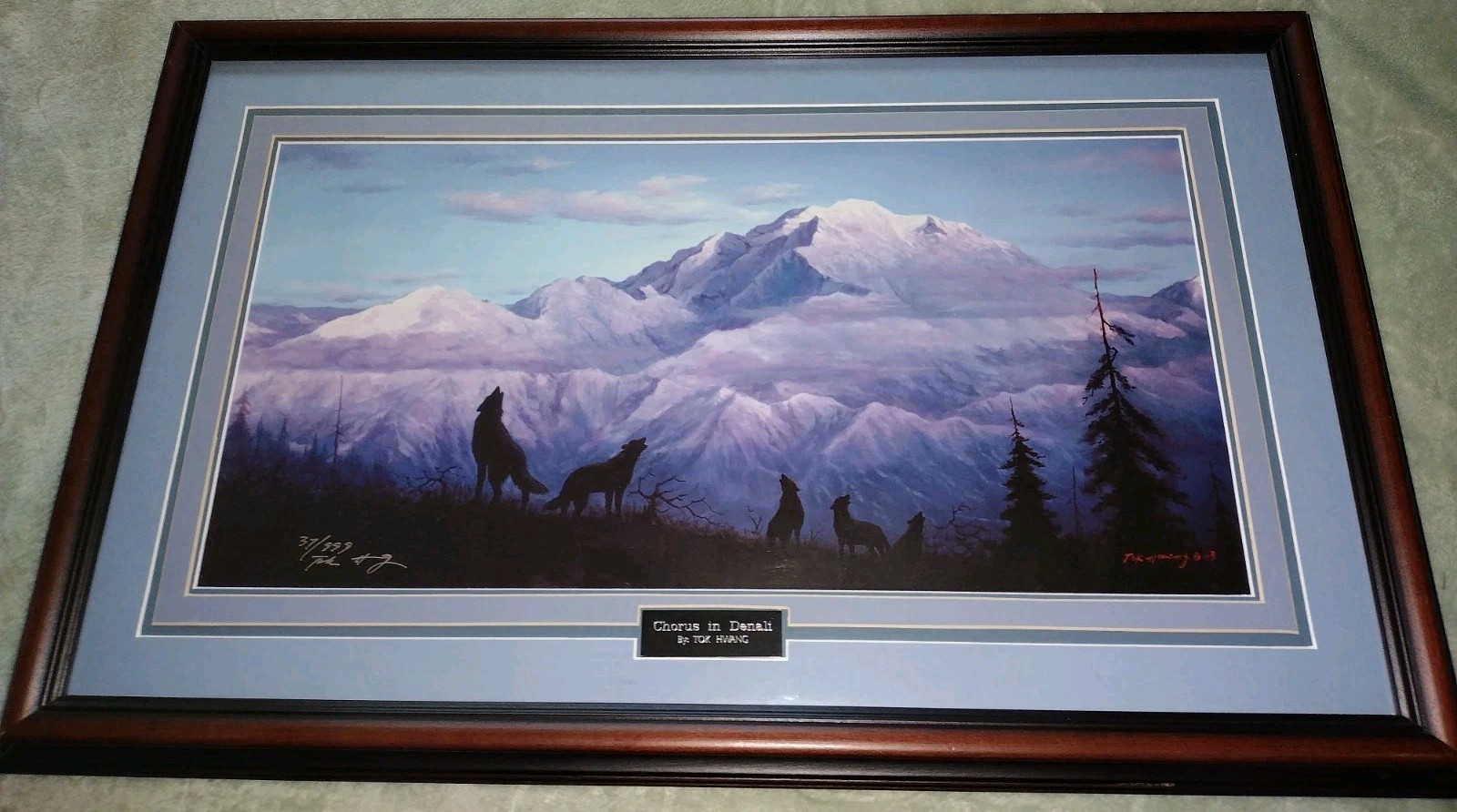 *Chorus In Denali*Signed Print By: Tok Hwang 37/999 Beautiful Professional Frame